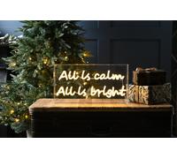 Christmas LED Christmas Warm White Neon Flex All Is Calm Sign - 43cm