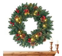 Christmas LED Garland: Decorative Artificial Pine Garland 30 x 30 cm, Rustic Christmas Lighted, Festive Accent on the Front Door, Design and Easy to | Indoor Use