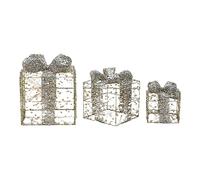 Christmas LED Gift Box Ornaments Set - 3pcs Multifunctional Scene Decor for Holiday Parties and Festivals