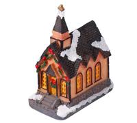 Christmas LED Light House with LED Light Resin Villa Model for Garden Decor | Resin Electronic Components, Easy to Operate with 3 Button Batteries Included, Cafe Ornament Random Color
