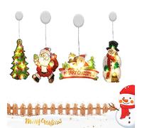 Christmas LED Lights With Sucker Cup, Waterproof Hanging Window Light Lamp for Wedding Party Garden Bedroom Decoration (Style ABCE)