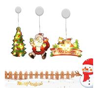 Christmas LED Lights With Sucker Cup, Waterproof Hanging Window Light Lamp for Wedding Party Garden Bedroom Decoration (Style ABE)
