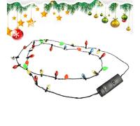 Christmas LED Necklace, Light Bulb Necklace, Glow In The Dark Necklaces, Holiday Accessories Party Favors, for Kids Men Women Festival Celebration Stage Show Theater Performance Family