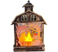 Christmas LED Night Light with Vintage Design, Portable Handle for Tabletop or Tree Hanging, Creates Cozy Festive Atmosphere with Warm Illumination (E)