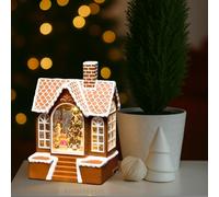 Christmas LED Snow Globe Light Up Gingerbread House Xmas Decoration Large 23cm