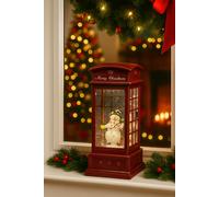 Christmas LED Snow Globe Light Up Xmas Decoration British Telephone Box Snowman
