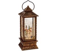 Christmas LED Snowman Water Spinner Oblong Lantern - PREMIER
