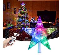 Christmas LED Star Tree Topper Joycabin 9.5 Inch 24 Colours Flash Star Light with Remote Control Christmas star Lights for Xmas Party Tradition Tree Ornament Holiday Indoors Outdoors Decoration