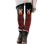 Christmas Leggings Women Funny Plaid Graphic Xmas Holiday Leggings High Waisted Gym Workout Running Tights Stretchy Yoga Pants for Ladies Girls (D05-Khaki, XL)