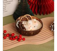 Christmas Lemongrass Scented Recycled Coconut Wax Snowman Candle for Christmas Holiday Atmosphere Decorative Melting Home Décor (A, 17x17x9. 5)