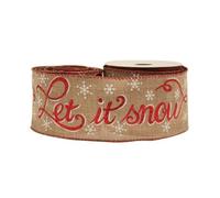 Christmas Let it Snow Natural Cotton Ribbon 10yds