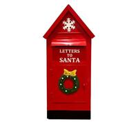 Christmas Letter Box | 15.8 Inch Red Iron Mailbox Decoration for Collecting Notes, Seasonal Cards, and Small Gifts Around the Home
