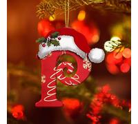 Christmas Letter Decorations, 26 Personalized Letter Tree Ornments, Hanging Name Word Candy Canes Christmas Tree Ornament, Monogram Initial Letter Christmas Room Decorations Gifts (P)