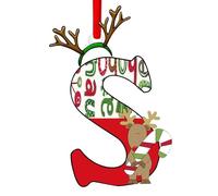 Christmas Letter Ornaments,Personalized Alphabet Decor for Tree, Holiday Home Decorations - Merry Xmas Initial Hanging Pendants (S)