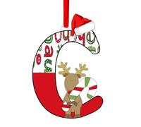 Christmas Letter Ornaments,Personalized Alphabet Decor for Tree, Holiday Home Decorations - Merry Xmas Initial Hanging Pendants (C)