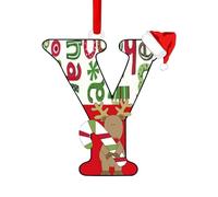 Christmas Letter Ornaments,Personalized Alphabet Decor for Tree, Holiday Home Decorations - Merry Xmas Initial Hanging Pendants (Y)