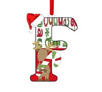 Christmas Letter Ornaments,Personalized Alphabet Decor for Tree, Holiday Home Decorations - Merry Xmas Initial Hanging Pendants (F)