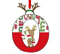 Christmas Letter Ornaments,Personalized Alphabet Decor for Tree, Holiday Home Decorations - Merry Xmas Initial Hanging Pendants (O)