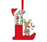 Christmas Letter Ornaments,Personalized Alphabet Decor for Tree, Holiday Home Decorations - Merry Xmas Initial Hanging Pendants (L)