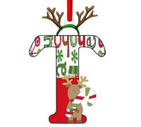 Christmas Letter Ornaments,Personalized Alphabet Decor for Tree, Holiday Home Decorations - Merry Xmas Initial Hanging Pendants (T)