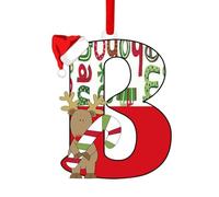 Christmas Letter Ornaments,Personalized Alphabet Decor for Tree, Holiday Home Decorations - Merry Xmas Initial Hanging Pendants (B)