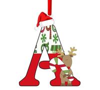 Christmas Letter Ornaments,Personalized Alphabet Decor for Tree, Holiday Home Decorations - Merry Xmas Initial Hanging Pendants (A)
