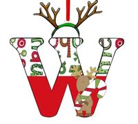 Christmas Letter Ornaments,Personalized Alphabet Decor for Tree, Holiday Home Decorations - Merry Xmas Initial Hanging Pendants (W)