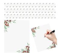 Christmas Letterhead Paper, 50 Sheets Winter Holiday Letter Paper for Festive Occasions, Computer Office School Supplies Printing