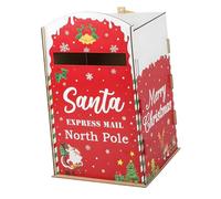 Christmas Letters To Santa Mailbox,Traditional Red Santa For Kids Wishes Letter, Easy Assembly Required,Holiday Wooden For Indoor Outdoor Home Classroom Porch Decor