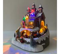 Selections Christmas Village Scene Ornament With Lights Moving Train And Sound