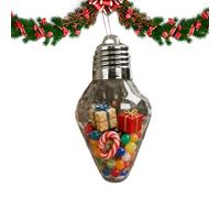 Christmas Light Bulb Gift Jar | Pack of 3 Fillable Bulbs Ornaments | Hanging Candy Jars with Removable Lid Tree Decoration for Crafts, Biscuits, Sweets