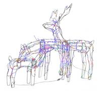 Christmas Light Display Reindeer 3 Piece Glowing Reindeer Multi Colours vidaXL