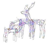 Christmas Light Display Reindeer 3 Piece Glowing Reindeer Multi Colours vidaXL