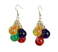 Christmas Light Earrings for Women Colorful Light Bulbs Earrings Xmas Ball earring Christmas Bulb earrings for Women Party Jewelry, M, Acrylic, No Gemstone