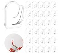 Christmas Light Hooks, Clear Adhesive Wall Hooks & Clips, Transparent String Light Hangers for Indoor Outdoor, Home Office Party Decoration (100)
