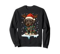 Christmas Light Snow Reindeer Santa Hat Irish Wolfhound Xmas Sweatshirt