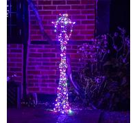 Christmas Light Up Brown Weave Lamp Post 1.5m with 170 Warm White/Multi LED's
