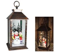 Christmas Light up Lantern with Snowman 30cm Battery Operated Decoration