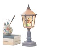 Christmas Lighted Lantern, 3D Glitter Snow Globe Ornament, Hexagon Cone Shape LED Holiday Decor with Swirling Snow Effect, Adds Glow and Charm, for Dining Room, Under Tree, Home