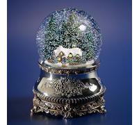 Christmas Lighted Snow Globe "Hunting lodge" Musical with Swirling Snow, Battery Powered Christmas Decorations Indoor for Home