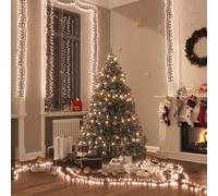 LED Cluster String 400 LEDs 7.4m PVC & Copper Cold White on Dark Green Cable USB