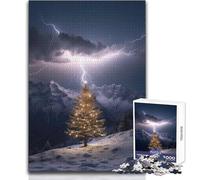 Christmas Lightning Strike 1000 Pieces Jigsaws Adults Puzzles Gifts Educational Mental Skill Game Memorable Thoughtful Gift Selection Size 38x52cm