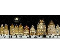 Christmas Lights Cityscape Coppenrath Advent Calendar Design by Barbara Behr Photo by Jorg Dietrich 69 x 27 cm Iridescent glitter / Ribbon
