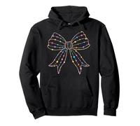 Christmas Lights Coquette Bow Ribbon Holiday Girls Pullover Hoodie