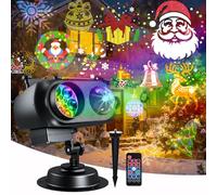 Christmas Lights Decorations,Latest 2026 Projector Light Outdoor Indoor,96 Patterns 10 Ocean Waves LED Christmas Projector,Waterproof Projection Lamp with Remote Control,for Garden Xmas Party New Year