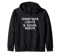 CHRISTMAS LIGHTS & EQUAL RIGHTS Fun Feminist Xmas Meme Zip Hoodie
