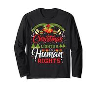 Christmas Lights Equal Rights Human Rights Equality Graphic Long Sleeve T-Shirt