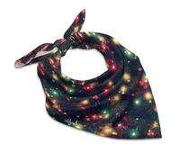 Christmas Lights Fashion Women Head Scarf Satin Silk Like Hair Square Scarves Multifunctional Kerchief Gift for Handbag Accessories 18"x18"