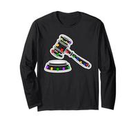 Christmas Lights Gavel Judge Jurist Law Long Sleeve T-Shirt