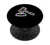 Christmas Lights Gavel Judge Jurist Law PopSockets Adhesive PopGrip